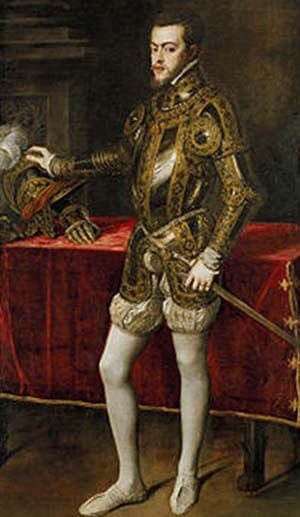 Филипп II в парадных доспехах
